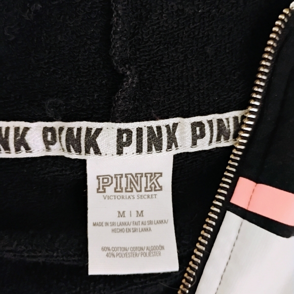 PINK Victoria's Secret Full Zip Hoodie Black Size Medium - Picture 5 of 11